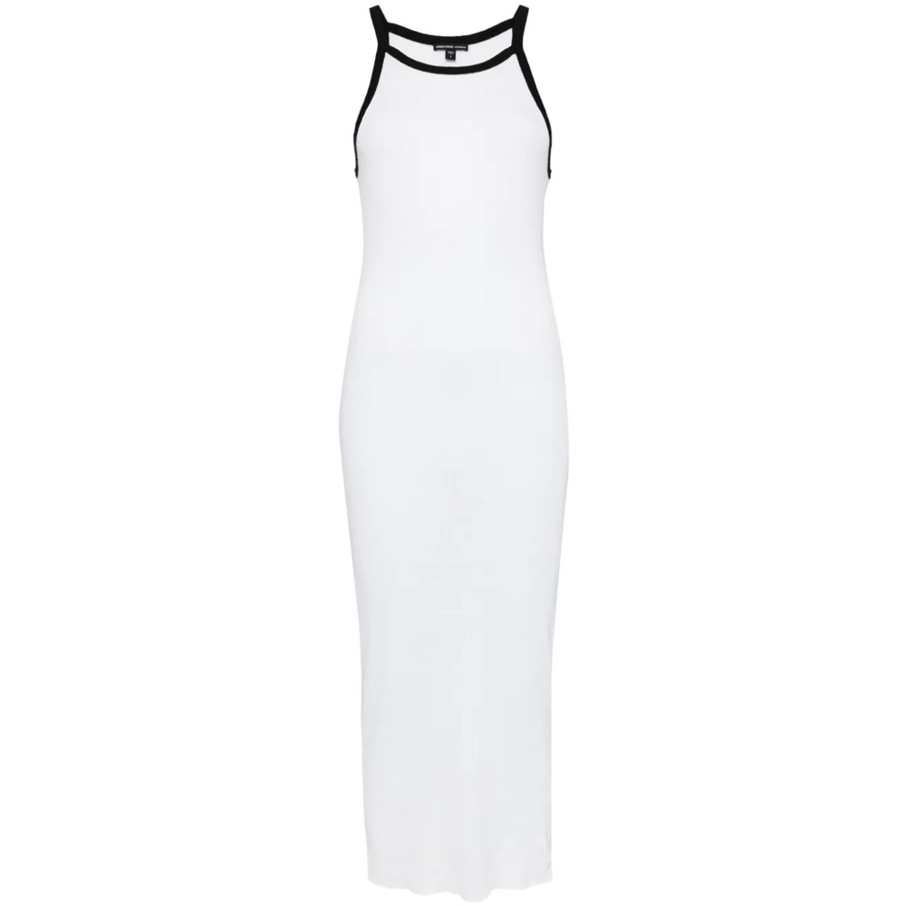 NWOT James Perse Ribbed Linen-Blend Midi Dress – White